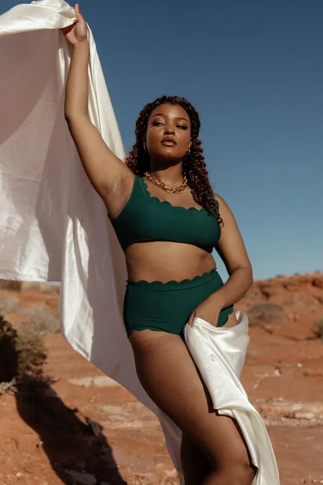 Baltic Born Bikini Honolulu Scalloped Bikini Top Green 8211 Women