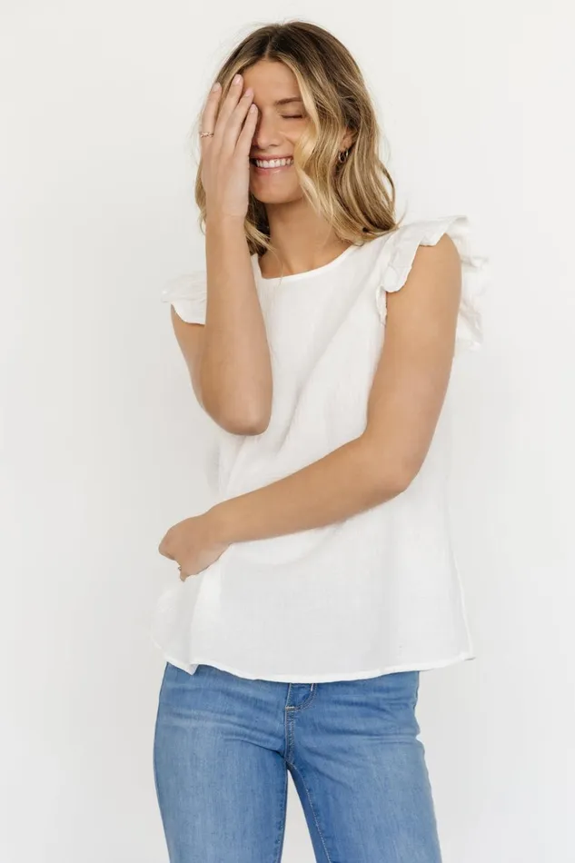 Baltic Born Blouses and Shirts Arlowe Ruffle Top White 8211 Women Baltic Born Blouses and Shirts Arlowe Ruffle Top White 8211 Women