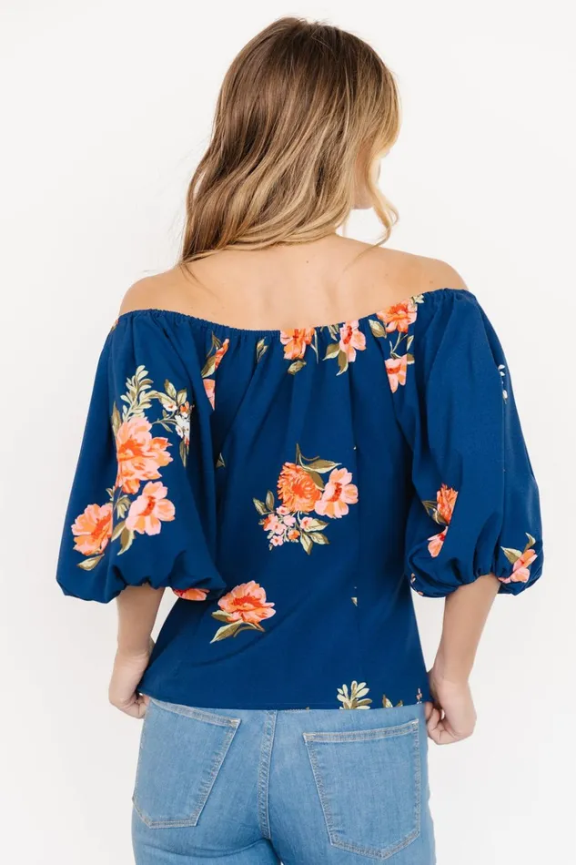 Baltic Born Blouses and Shirts Julia Off Shoulder Top Blue Multi 8211 Women Baltic Born Blouses and Shirts Julia Off Shoulder Top Blue Multi 8211 Women
