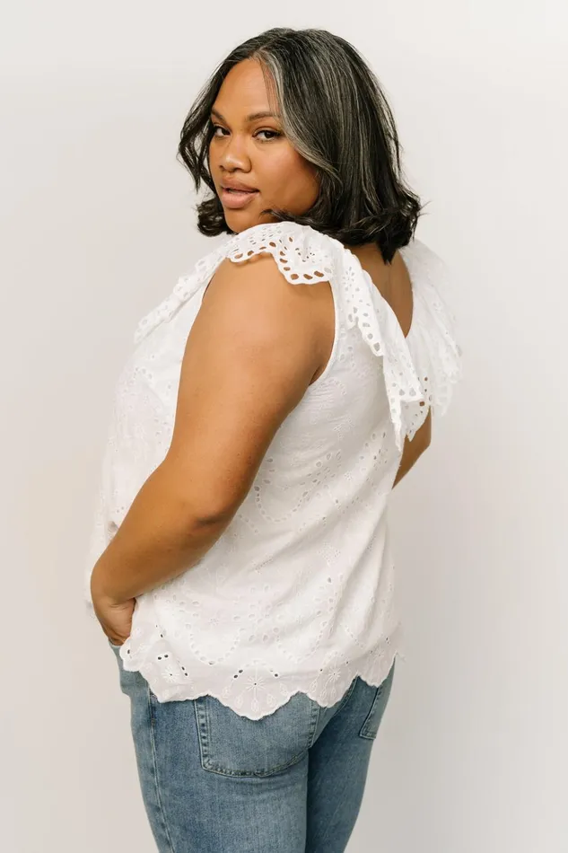 Baltic Born Blouses and Shirts Leora Eyelet Top White 8211 Women