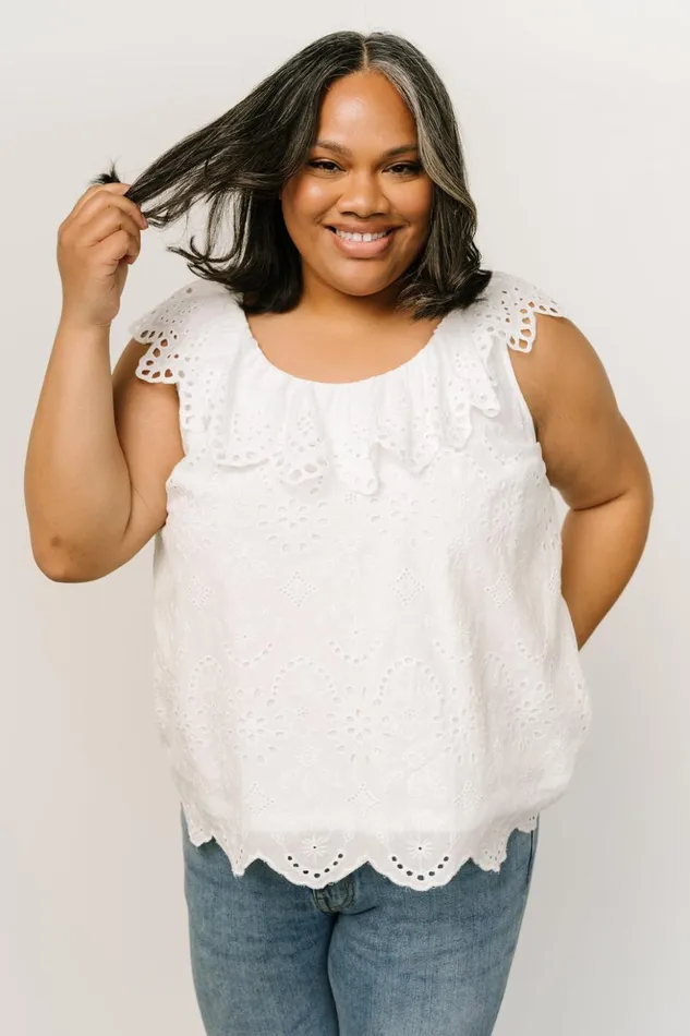 Baltic Born Blouses and Shirts Leora Eyelet Top White 8211 Women