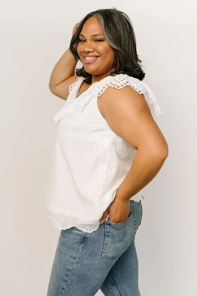 Baltic Born Blouses and Shirts Leora Eyelet Top White 8211 Women