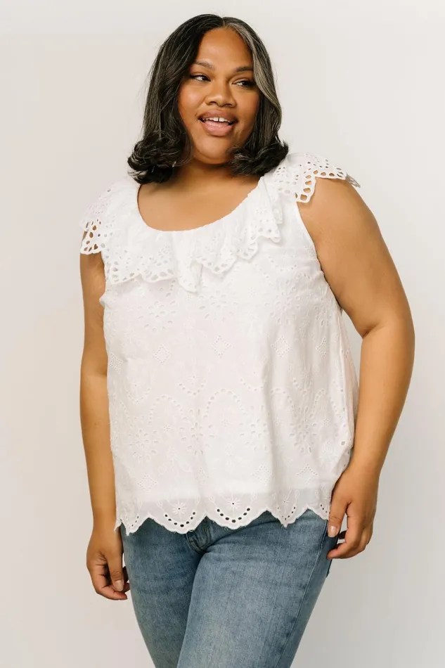 Baltic Born Blouses and Shirts Leora Eyelet Top White 8211 Women