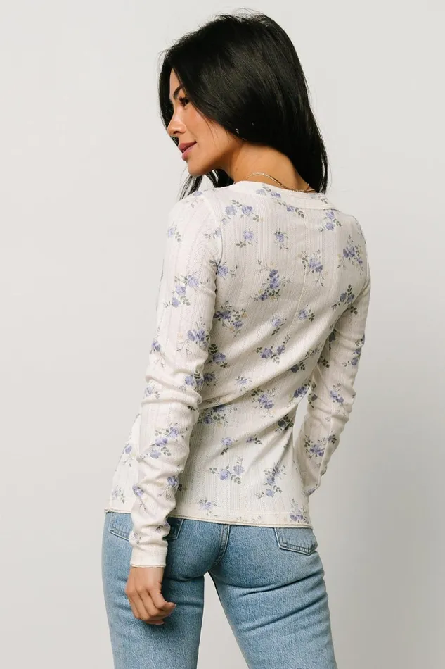 Baltic Born Blouses and Shirts Suzanne Henley Top Periwinkle Floral 8211 Women Baltic Born Blouses and Shirts Suzanne Henley Top Periwinkle Floral 8211 Women