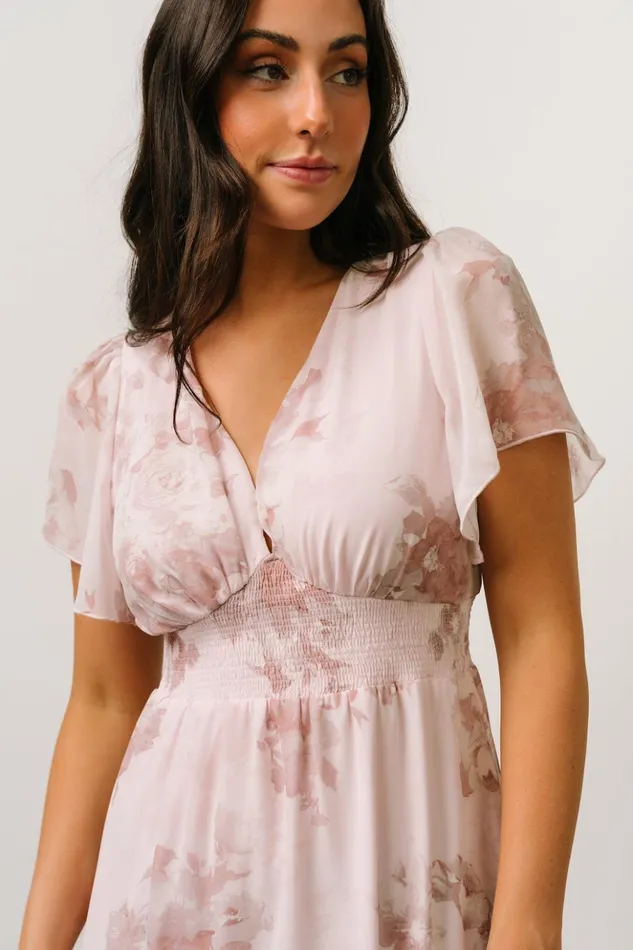 Baltic Born Bump Friendly Alexandria Smocked Maxi Dress Blush Floral 8211 Women Baltic Born Bump Friendly Alexandria Smocked Maxi Dress Blush Floral 8211 Women