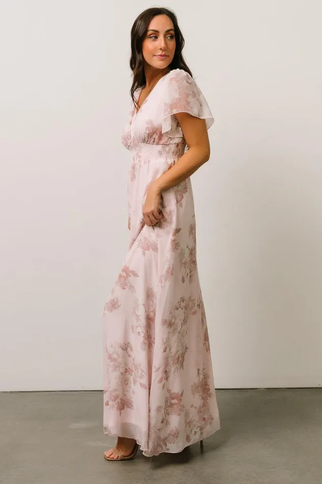 Baltic Born Bump Friendly Alexandria Smocked Maxi Dress Blush Floral 8211 Women Baltic Born Bump Friendly Alexandria Smocked Maxi Dress Blush Floral 8211 Women