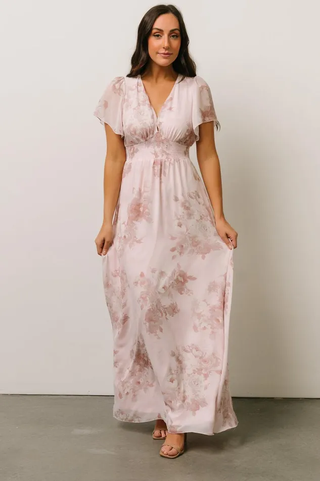 Baltic Born Bump Friendly Alexandria Smocked Maxi Dress Blush Floral 8211 Women Baltic Born Bump Friendly Alexandria Smocked Maxi Dress Blush Floral 8211 Women
