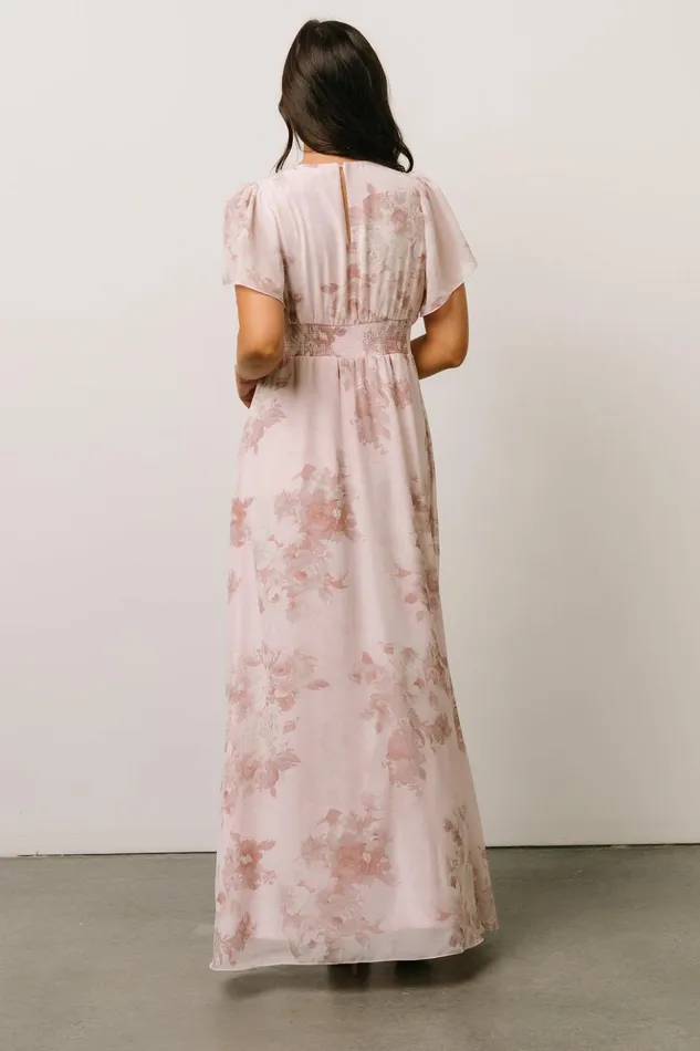 Baltic Born Bump Friendly Alexandria Smocked Maxi Dress Blush Floral 8211 Women Baltic Born Bump Friendly Alexandria Smocked Maxi Dress Blush Floral 8211 Women