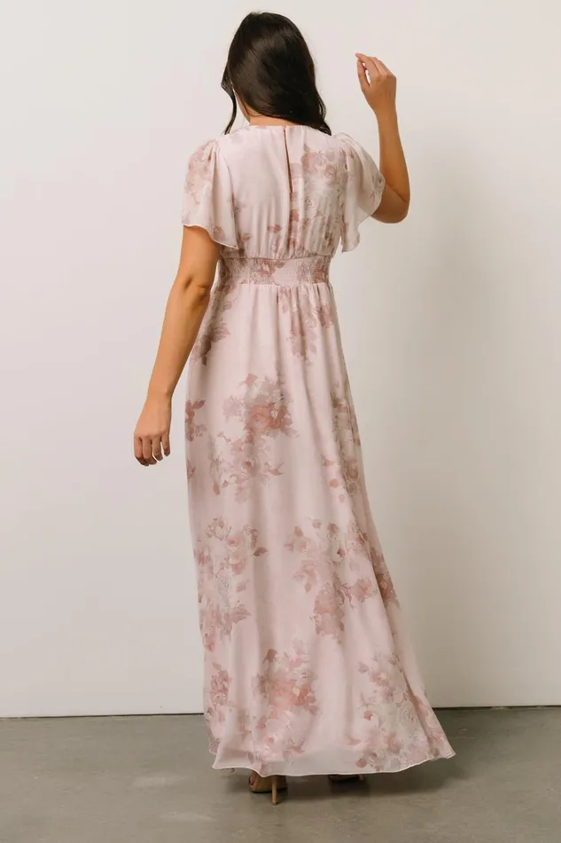 Baltic Born Bump Friendly Alexandria Smocked Maxi Dress Blush Floral 8211 Women Baltic Born Bump Friendly Alexandria Smocked Maxi Dress Blush Floral 8211 Women