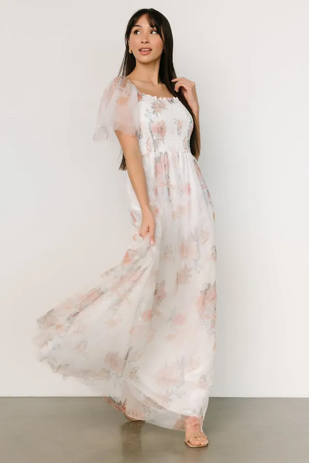 Baltic Born Bump Friendly Cassandra Tulle Maxi Dress White Multi 8211 Women Baltic Born Bump Friendly Cassandra Tulle Maxi Dress White Multi 8211 Women