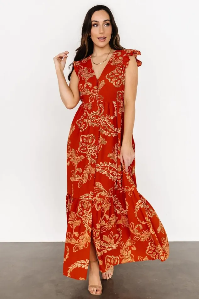 Baltic Born Bump Friendly Ginger Button Down Maxi Dress Rust Ivory 8211 Women Baltic Born Bump Friendly Ginger Button Down Maxi Dress Rust Ivory 8211 Women