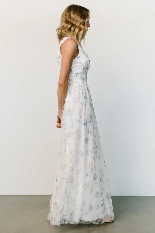 Baltic Born Bump Friendly Kamila Tulle Maxi Dress White Floral 8211 Women Baltic Born Bump Friendly Kamila Tulle Maxi Dress White Floral 8211 Women