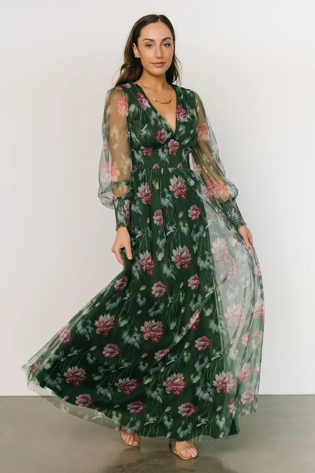 Baltic Born Bump Friendly Layla Tulle Maxi Dress Green Pink Floral 8211 Women Baltic Born Bump Friendly Layla Tulle Maxi Dress Green Pink Floral 8211 Women