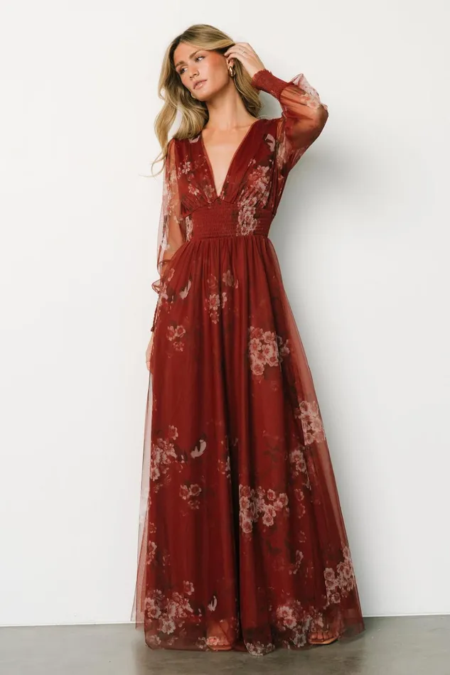 Baltic Born Bump Friendly Layla Tulle Maxi Dress Rust Floral 8211 Women Baltic Born Bump Friendly Layla Tulle Maxi Dress Rust Floral 8211 Women