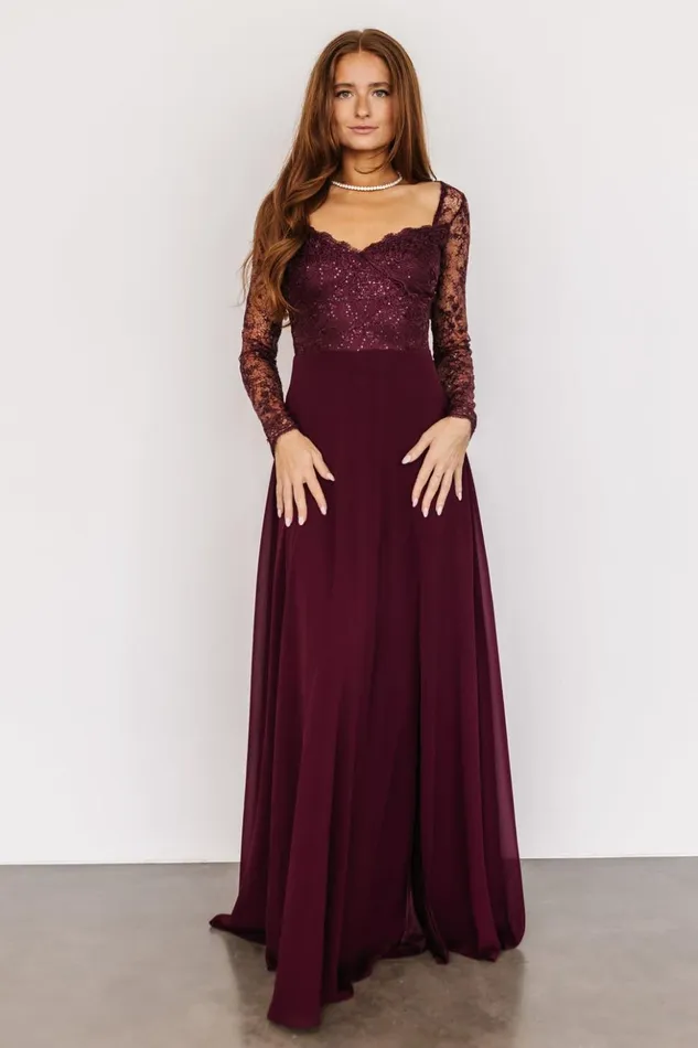 Baltic Born Embellished and Sequined Adalaide Long Sleeve Maxi Dress Mulberry 8211 Women Baltic Born Embellished and Sequined Adalaide Long Sleeve Maxi Dress Mulberry 8211 Women