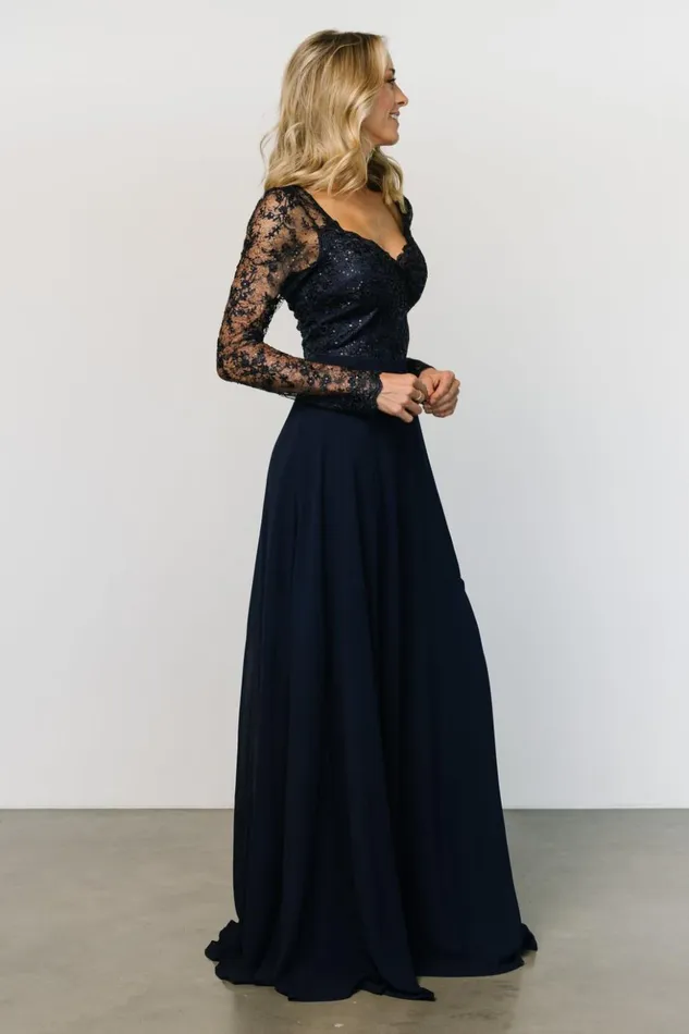 Baltic Born Embellished and Sequined Adalaide Long Sleeve Maxi Dress Navy 8211 Women Baltic Born Embellished and Sequined Adalaide Long Sleeve Maxi Dress Navy 8211 Women
