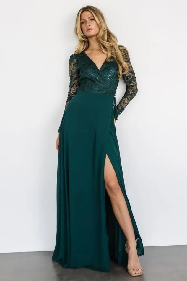 Baltic Born Embellished and Sequined Anna Wrap Maxi Dress Emerald 8211 Women Baltic Born Embellished and Sequined Anna Wrap Maxi Dress Emerald 8211 Women