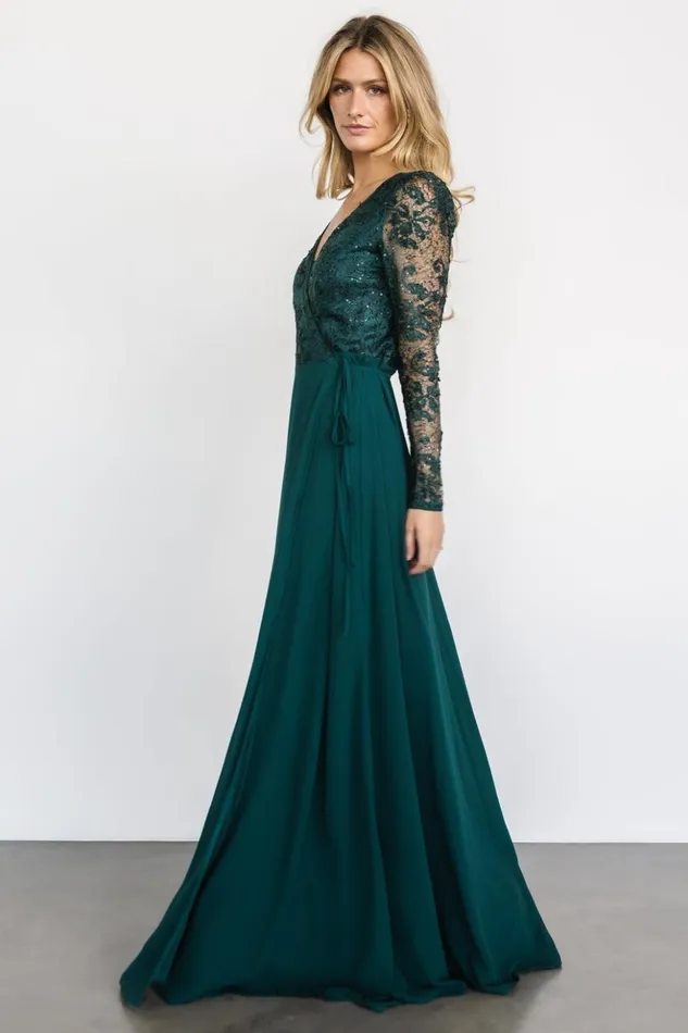 Baltic Born Embellished and Sequined Anna Wrap Maxi Dress Emerald 8211 Women Baltic Born Embellished and Sequined Anna Wrap Maxi Dress Emerald 8211 Women