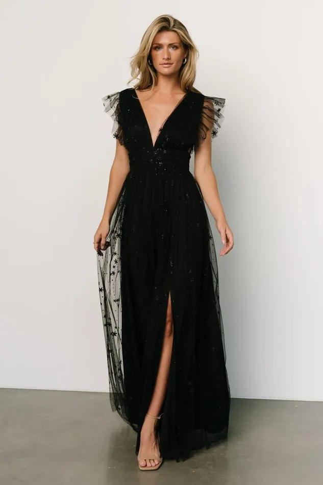 Baltic Born Embellished and Sequined Nova Shimmer Maxi Dress Black 8211 Women Baltic Born Embellished and Sequined Nova Shimmer Maxi Dress Black 8211 Women