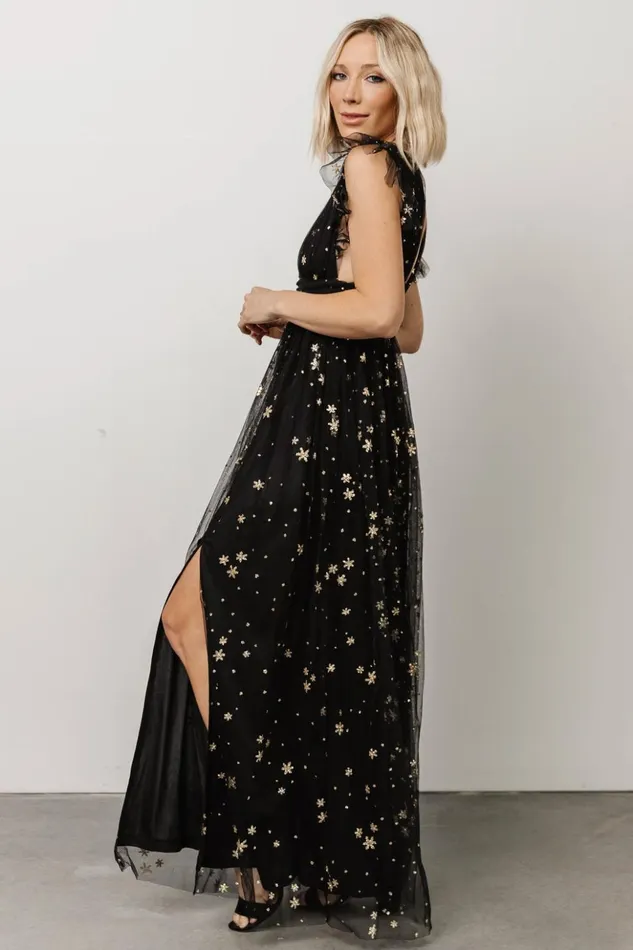 Baltic Born Embellished and Sequined Nova Shimmer Maxi Dress Black Gold 8211 Women Baltic Born Embellished and Sequined Nova Shimmer Maxi Dress Black Gold 8211 Women