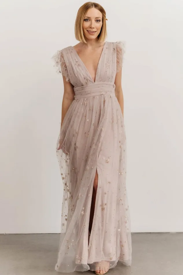 Baltic Born Embellished and Sequined Nova Shimmer Maxi Dress Dusty Lilac 8211 Women Baltic Born Embellished and Sequined Nova Shimmer Maxi Dress Dusty Lilac 8211 Women