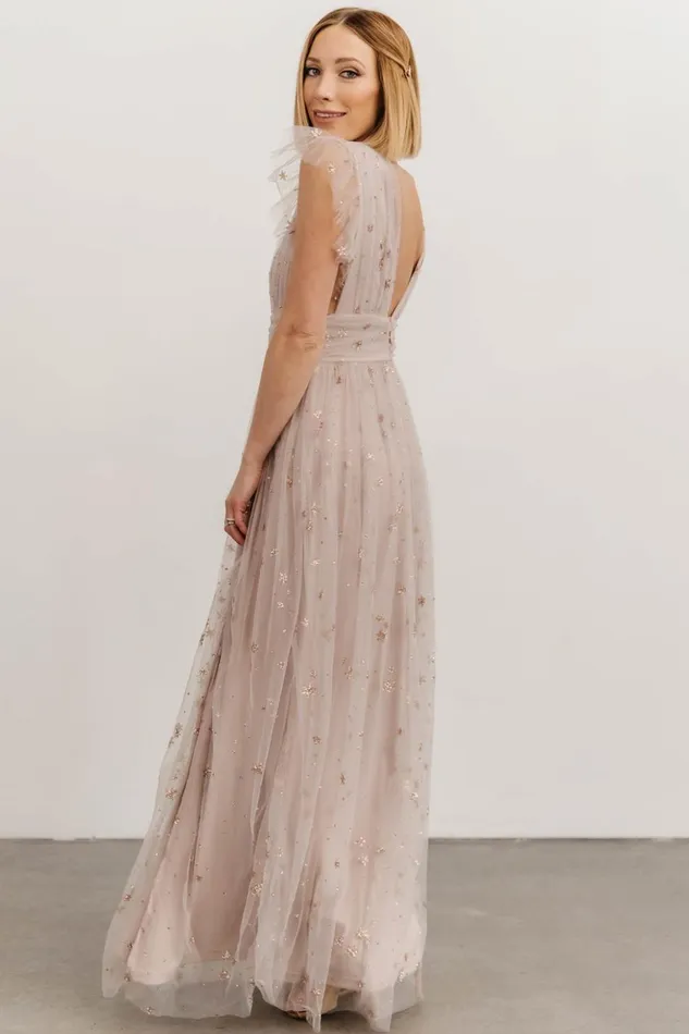 Baltic Born Embellished and Sequined Nova Shimmer Maxi Dress Dusty Lilac 8211 Women Baltic Born Embellished and Sequined Nova Shimmer Maxi Dress Dusty Lilac 8211 Women