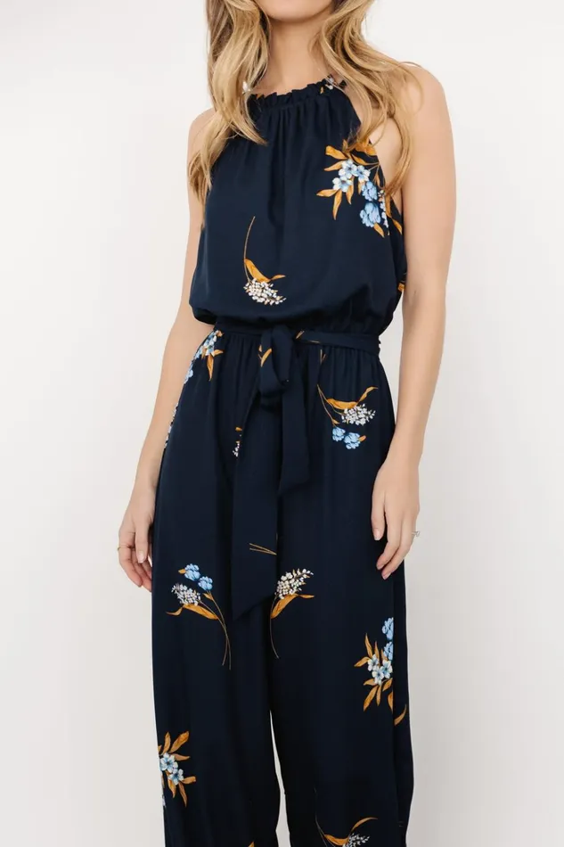 Baltic Born Jumpsuits and Rompers Alameda Halter Jumpsuit Navy Blue Floral 8211 Women Baltic Born Jumpsuits and Rompers Alameda Halter Jumpsuit Navy Blue Floral 8211 Women
