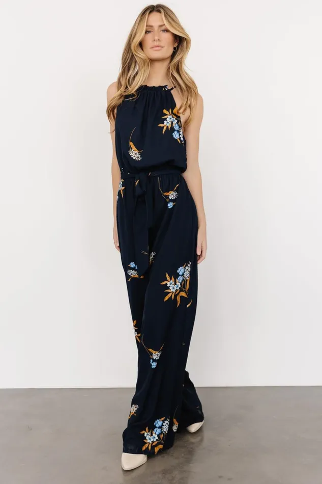 Baltic Born Jumpsuits and Rompers Alameda Halter Jumpsuit Navy Blue Floral 8211 Women Baltic Born Jumpsuits and Rompers Alameda Halter Jumpsuit Navy Blue Floral 8211 Women