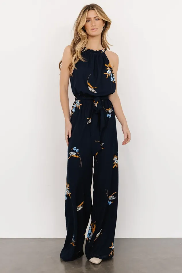 Baltic Born Jumpsuits and Rompers Alameda Halter Jumpsuit Navy Blue Floral 8211 Women Baltic Born Jumpsuits and Rompers Alameda Halter Jumpsuit Navy Blue Floral 8211 Women
