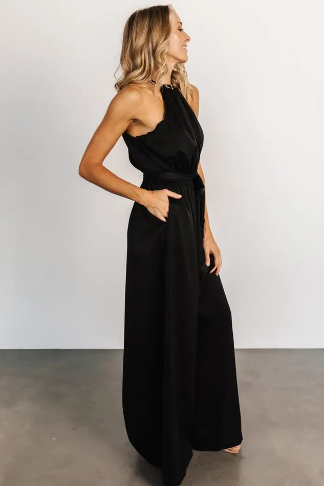 Baltic Born Jumpsuits and Rompers Blaire Satin Jumpsuit Black 8211 Women Baltic Born Jumpsuits and Rompers Blaire Satin Jumpsuit Black 8211 Women