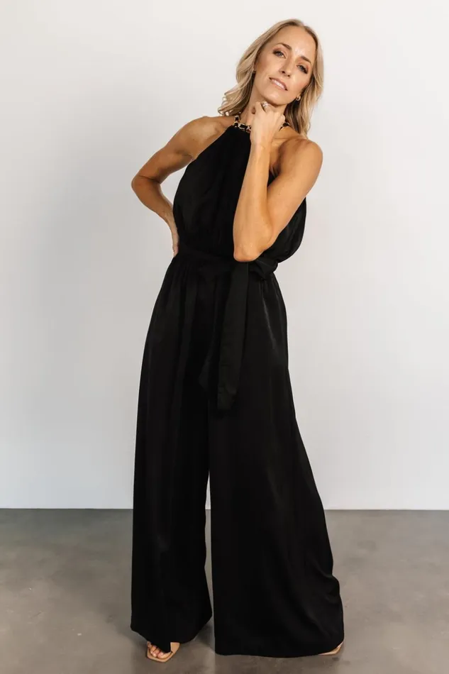 Baltic Born Jumpsuits and Rompers Blaire Satin Jumpsuit Black 8211 Women Baltic Born Jumpsuits and Rompers Blaire Satin Jumpsuit Black 8211 Women