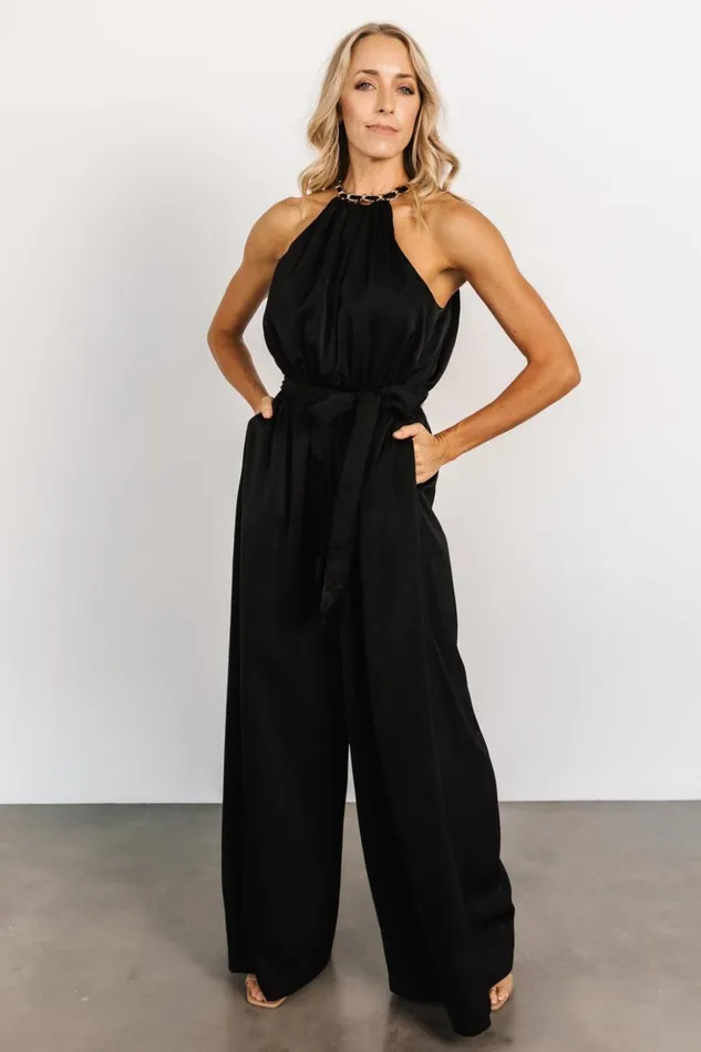 Baltic Born Jumpsuits and Rompers Blaire Satin Jumpsuit Black 8211 Women Baltic Born Jumpsuits and Rompers Blaire Satin Jumpsuit Black 8211 Women