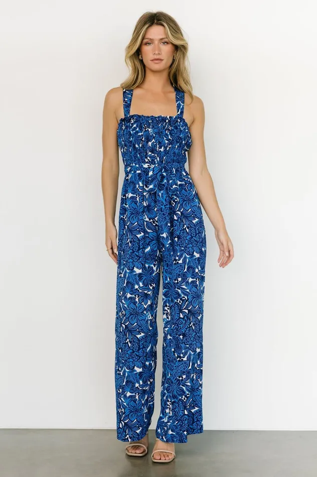 Baltic Born Jumpsuits and Rompers Chrissy Tank Jumpsuit Blue Multi Print 8211 Women Baltic Born Jumpsuits and Rompers Chrissy Tank Jumpsuit Blue Multi Print 8211 Women