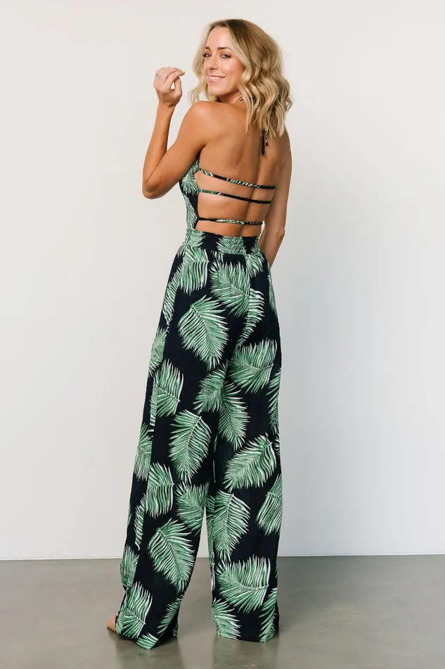 Baltic Born Jumpsuits and Rompers Darlene Jumpsuit Navy Palm Print 8211 Women Baltic Born Jumpsuits and Rompers Darlene Jumpsuit Navy Palm Print 8211 Women