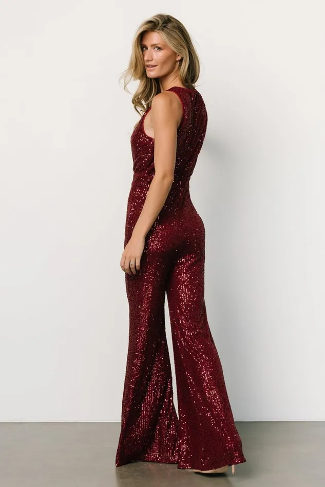 Baltic Born Jumpsuits and Rompers Hillary Sequin Jumpsuit Wine 8211 Women Baltic Born Jumpsuits and Rompers Hillary Sequin Jumpsuit Wine 8211 Women