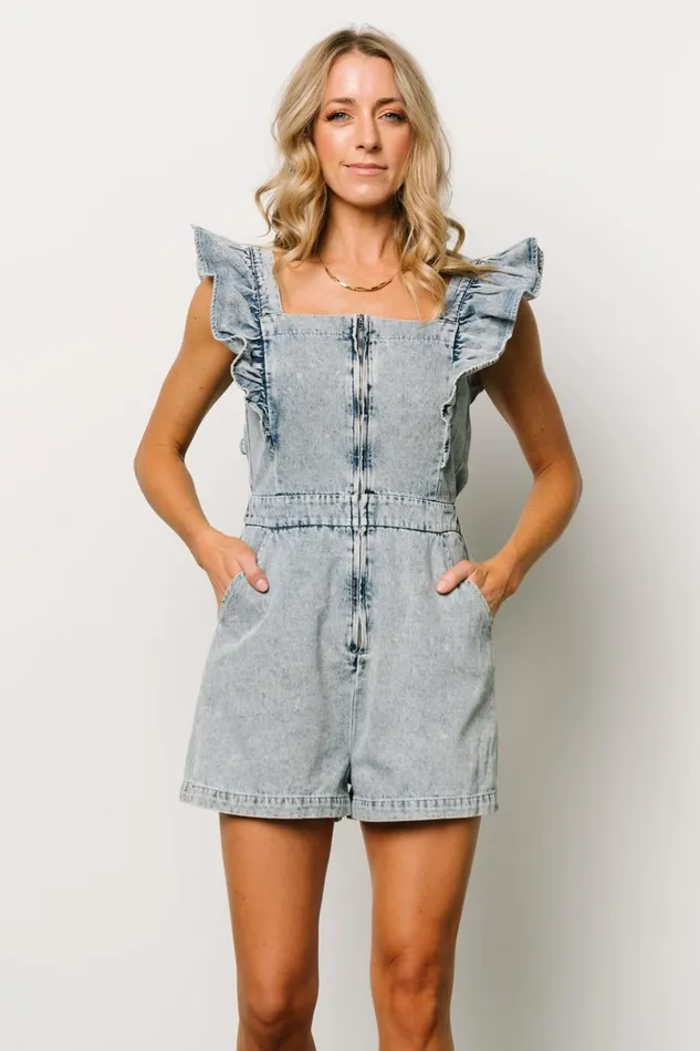 Baltic Born Jumpsuits and Rompers Montgomery Denim Romper Blue 8211 Women Baltic Born Jumpsuits and Rompers Montgomery Denim Romper Blue 8211 Women