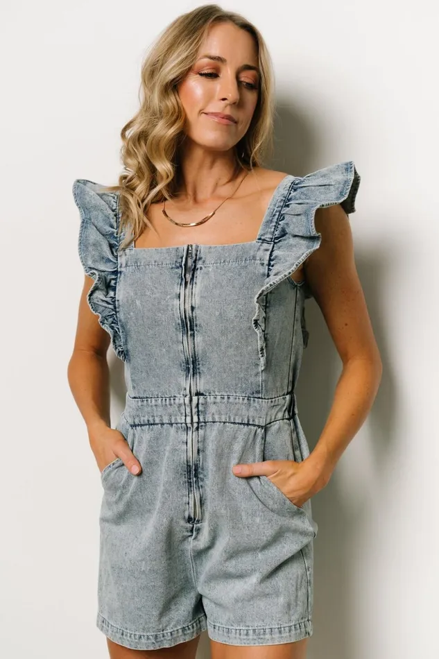 Baltic Born Jumpsuits and Rompers Montgomery Denim Romper Blue 8211 Women Baltic Born Jumpsuits and Rompers Montgomery Denim Romper Blue 8211 Women