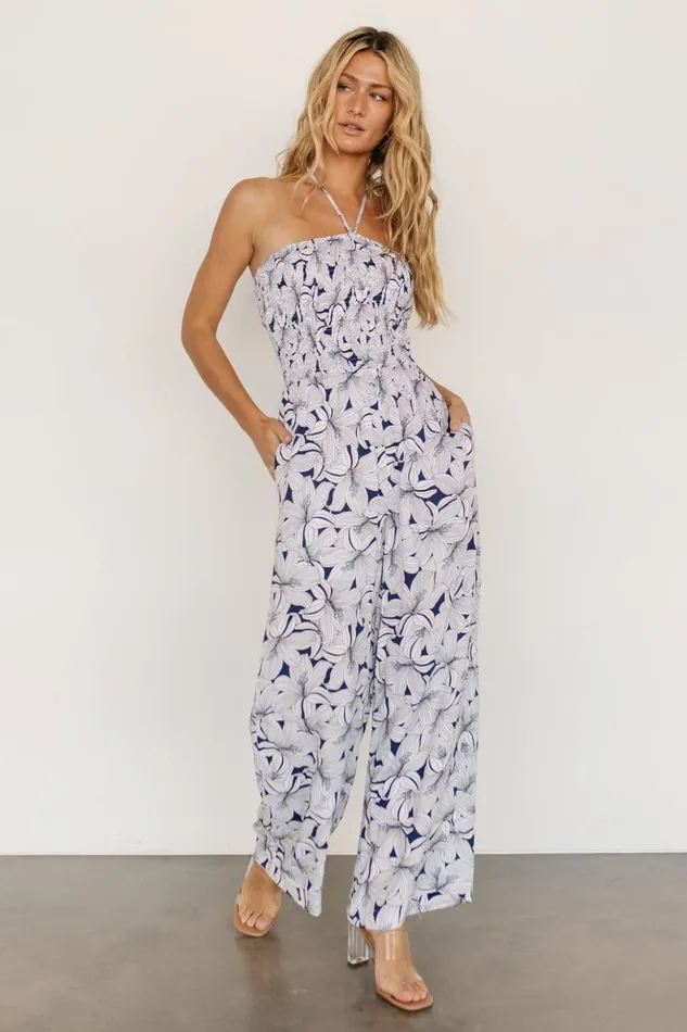 Baltic Born Jumpsuits and Rompers Santa Ana Halter Jumpsuit Navy White 8211 Women Baltic Born Jumpsuits and Rompers Santa Ana Halter Jumpsuit Navy White 8211 Women