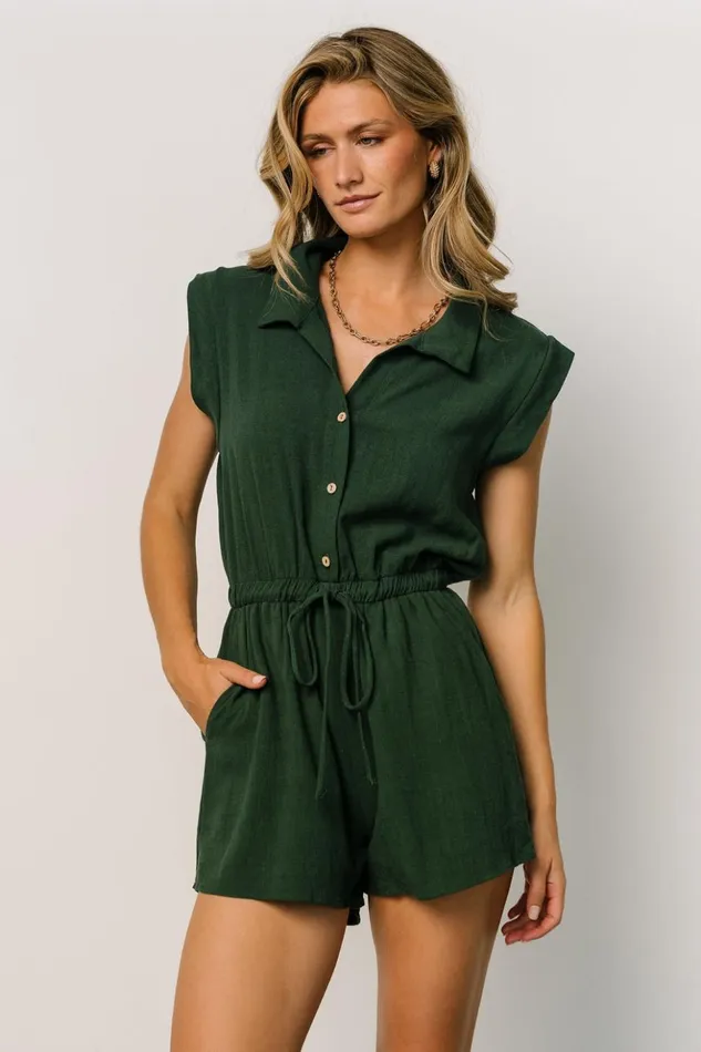 Baltic Born Jumpsuits and Rompers Toni Romper Dark Green 8211 Women Baltic Born Jumpsuits and Rompers Toni Romper Dark Green 8211 Women