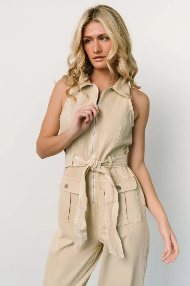 Baltic Born Jumpsuits and Rompers Zahara Sleeveless Jumpsuit Sand 8211 Women Baltic Born Jumpsuits and Rompers Zahara Sleeveless Jumpsuit Sand 8211 Women