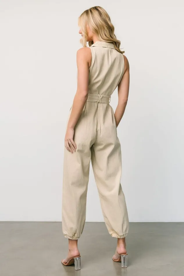 Baltic Born Jumpsuits and Rompers Zahara Sleeveless Jumpsuit Sand 8211 Women Baltic Born Jumpsuits and Rompers Zahara Sleeveless Jumpsuit Sand 8211 Women