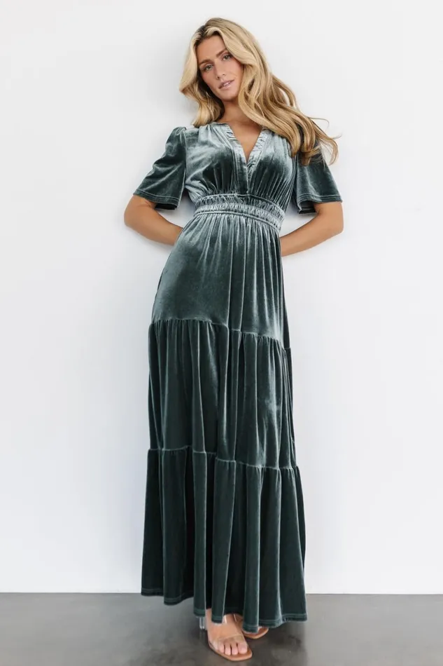 Baltic Born Maxi Dresses Artemis Velvet Maxi Dress Eucalyptus 8211 Women Baltic Born Maxi Dresses Artemis Velvet Maxi Dress Eucalyptus 8211 Women