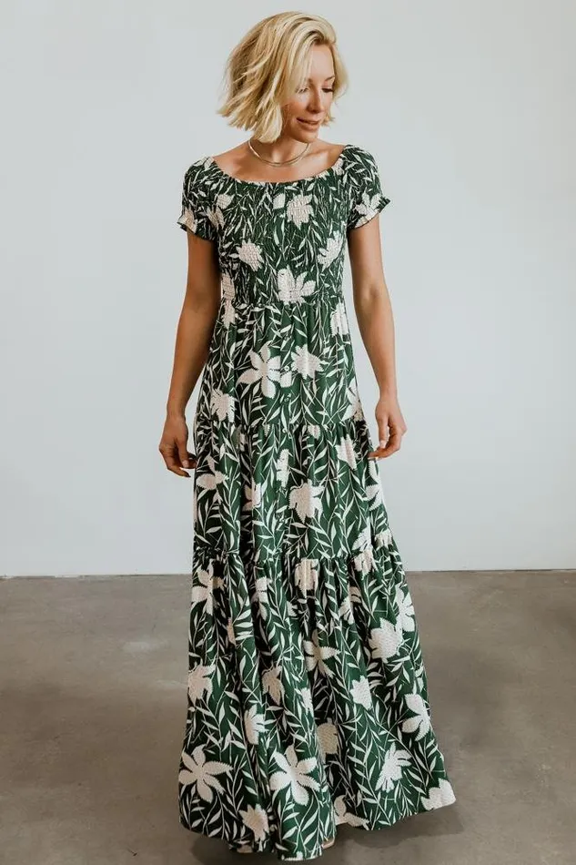 Baltic Born Maxi Dresses Becca Smocked Maxi Dress Green 8211 Women Baltic Born Maxi Dresses Becca Smocked Maxi Dress Green 8211 Women