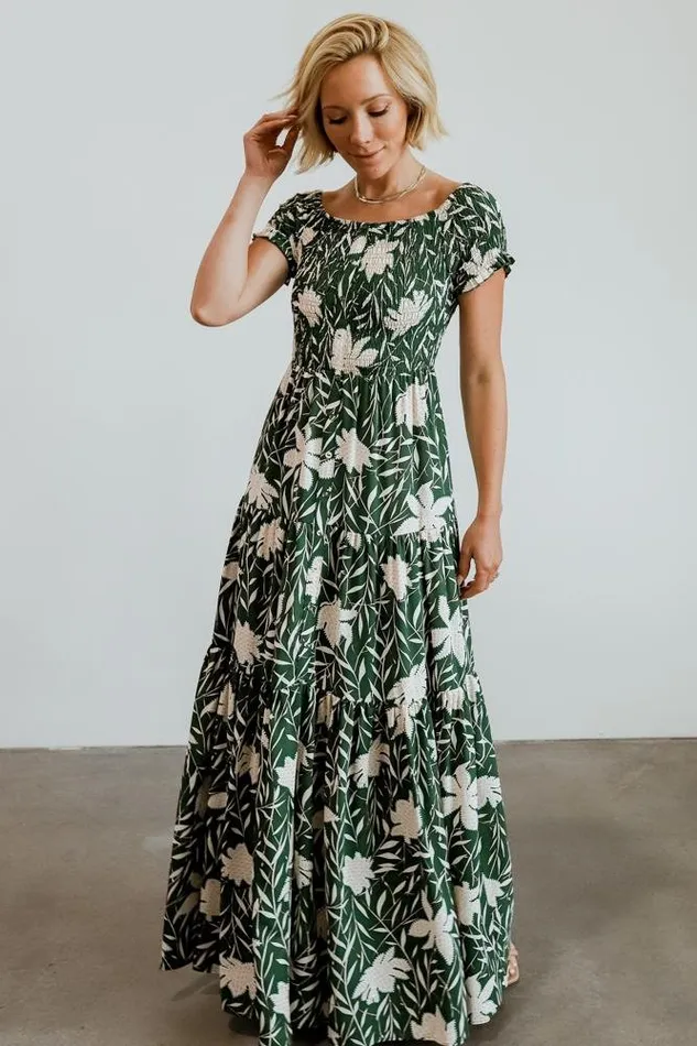 Baltic Born Maxi Dresses Becca Smocked Maxi Dress Green 8211 Women Baltic Born Maxi Dresses Becca Smocked Maxi Dress Green 8211 Women
