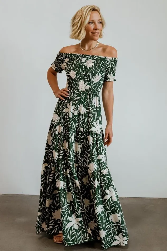 Baltic Born Maxi Dresses Becca Smocked Maxi Dress Green 8211 Women Baltic Born Maxi Dresses Becca Smocked Maxi Dress Green 8211 Women