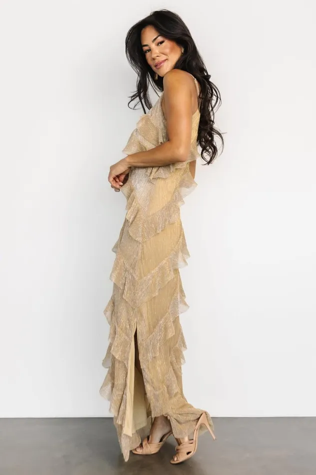 Baltic Born Maxi Dresses Belisama Ruffle Gown Gold 8211 Women Baltic Born Maxi Dresses Belisama Ruffle Gown Gold 8211 Women