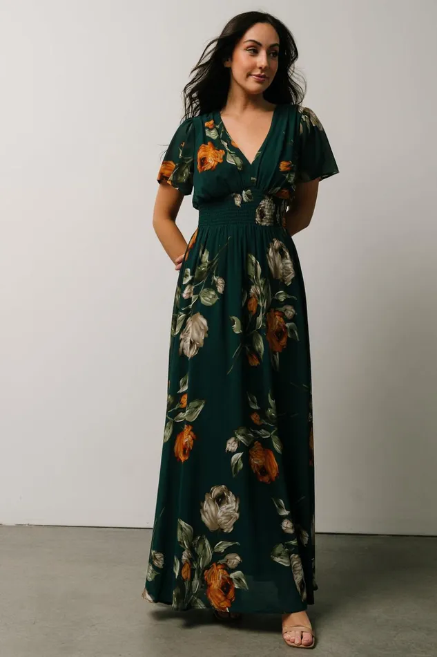Baltic Born Maxi Dresses Birdie Maxi Dress Deep Topaz Floral 8211 Women Baltic Born Maxi Dresses Birdie Maxi Dress Deep Topaz Floral 8211 Women