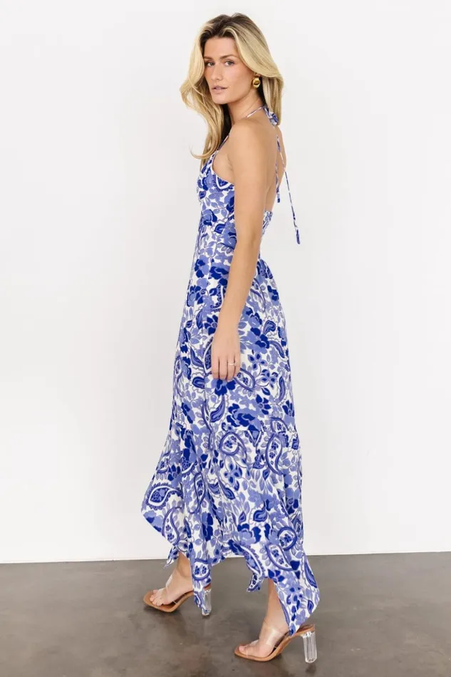 Baltic Born Maxi Dresses Camila Halter Maxi Dress Blue Ivory 8211 Women Baltic Born Maxi Dresses Camila Halter Maxi Dress Blue Ivory 8211 Women