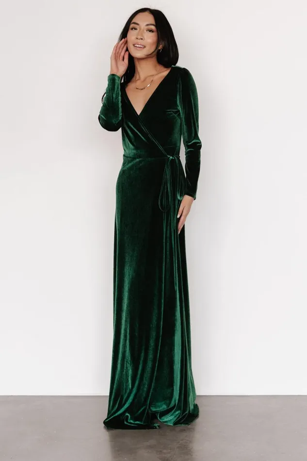 Baltic Born Maxi Dresses Esmerelda Velvet Wrap Maxi Dress Forest 8211 Women Baltic Born Maxi Dresses Esmerelda Velvet Wrap Maxi Dress Forest 8211 Women