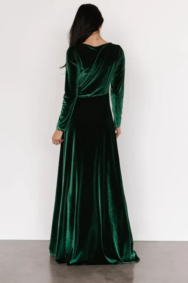 Baltic Born Maxi Dresses Esmerelda Velvet Wrap Maxi Dress Forest 8211 Women Baltic Born Maxi Dresses Esmerelda Velvet Wrap Maxi Dress Forest 8211 Women